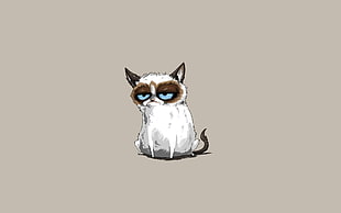 Grumpy cat clip art, cat, minimalism, Grumpy Cat HD wallpaper