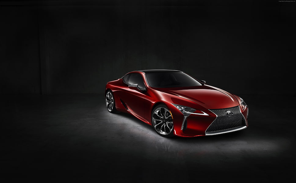 red Lexus sports coupe HD wallpaper
