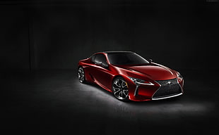 red Lexus sports coupe HD wallpaper