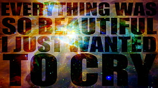 black text, space, typography