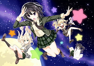 girl anime characters flying