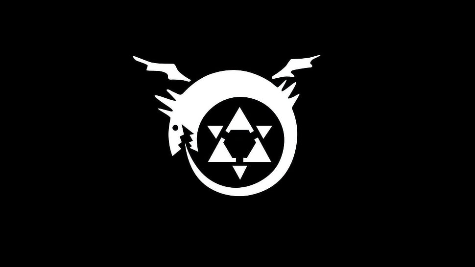 black and white logo, Full Metal Alchemist, homunculi, Lust, Wrath HD wallpaper