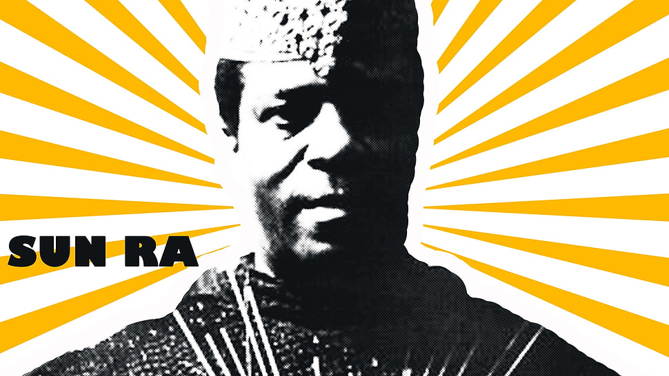 Sun Ra grayscale photo 3D wallpaper HD wallpaper