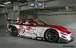 red and black sports car screenshot, car, Mazda RX-7