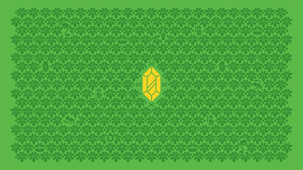 yellow rupee diamond illustration, rupee, The Legend of Zelda, minimalism, video games HD wallpaper