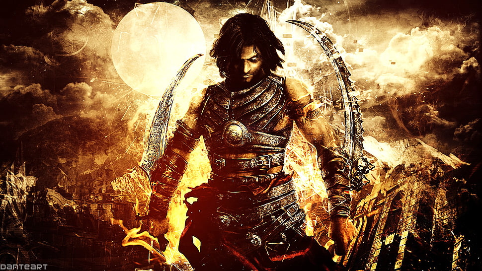 man holding sword digital wallpaper, tattoo, Prince of Persia: Warrior Within HD wallpaper