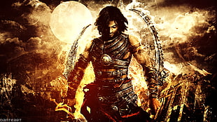 man holding sword digital wallpaper, tattoo, Prince of Persia: Warrior Within