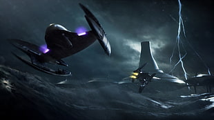 black airplane, Star Wars Battlefront II, Star Wars HD wallpaper