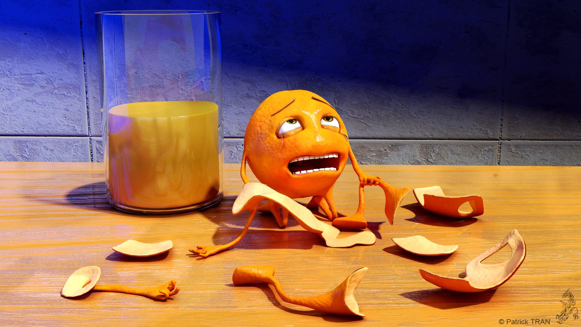 annoying orange digital wallpaper, digital art, humor, orange (fruit), juice