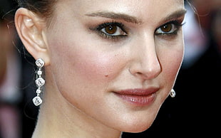 woman wearing par of silver earrings