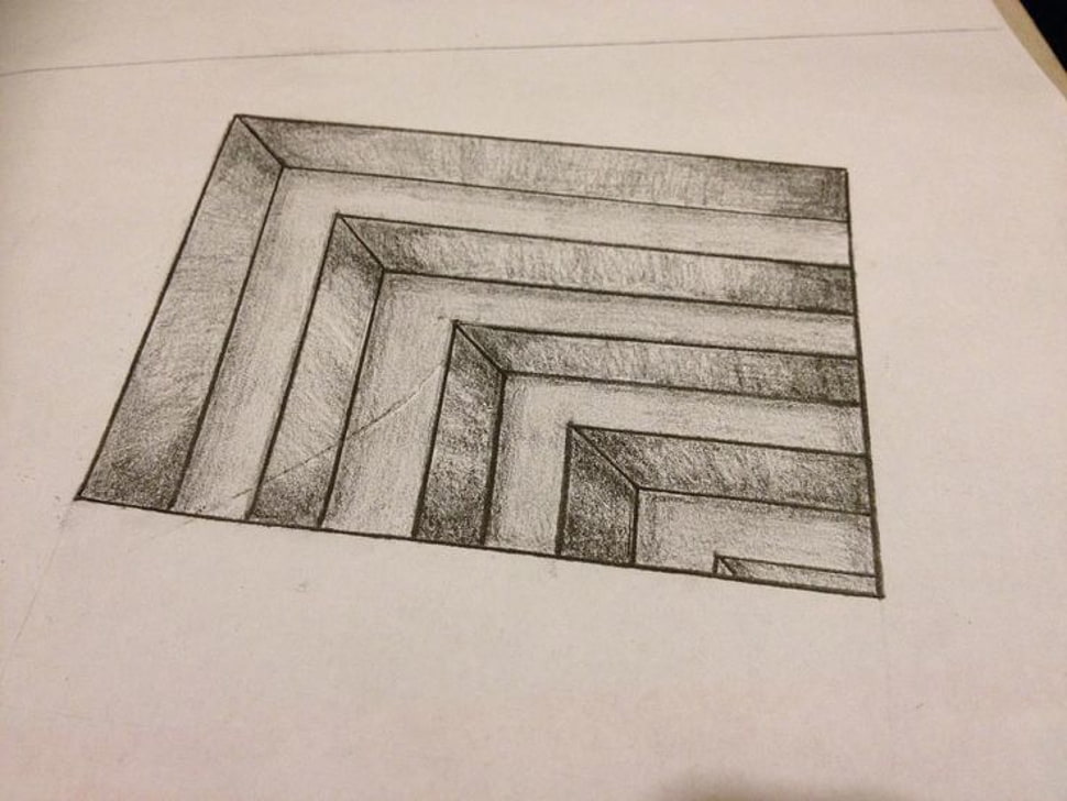 black square sketch HD wallpaper