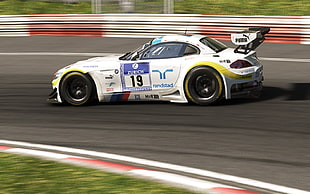 white race car, Project cars, nurburgring HD wallpaper