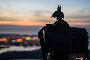 black DSLR camera, Batman, LEGO, night, photography