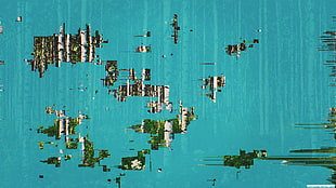 green abstract illustration, glitch art, abstract
