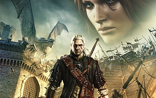 man animated character wallpaper, The Witcher 2 Assassins of Kings, The Witcher, Triss Merigold, Geralt of Rivia