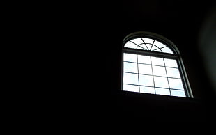 white wooden frame glass window, black background, window, minimalism
