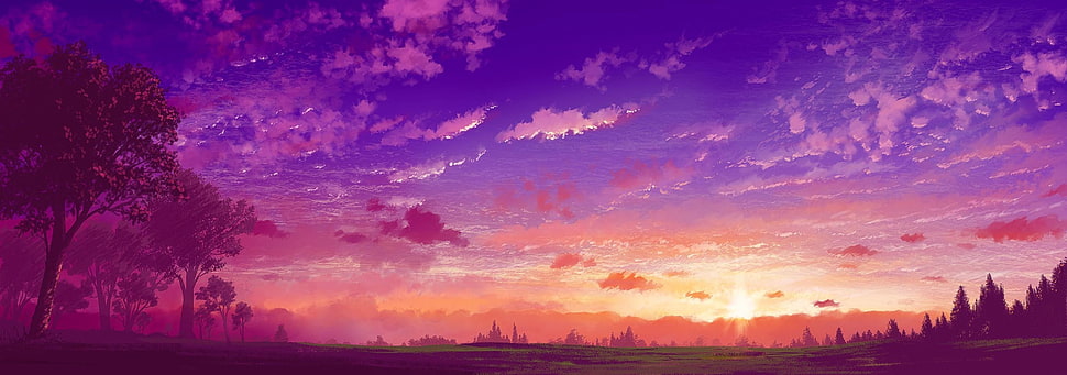 landscape, sunset, clouds HD wallpaper