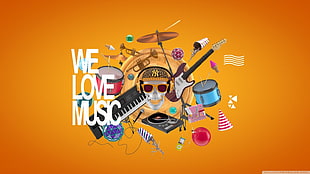 We Love Music digital wallpaper, colorful HD wallpaper