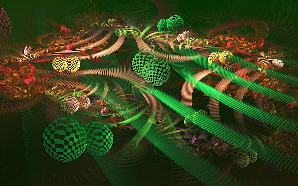 round green,yellow and pink optical illusion wallpaper HD wallpaper