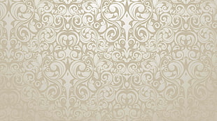 beige and gray floral textile