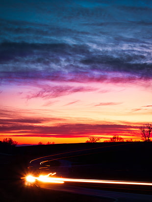 Sky,  Sunset,  Turn,  Bright HD wallpaper