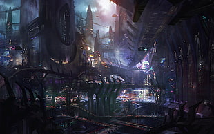 game wallpaper, futuristic, artwork, futuristic city HD wallpaper