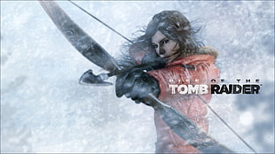 Tomb Raider wallpaper, Rise of the Tomb Raider, bow and arrow, snow, video games