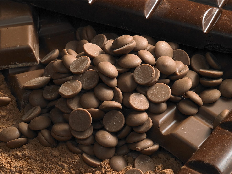 chocolates and coffee beans HD wallpaper