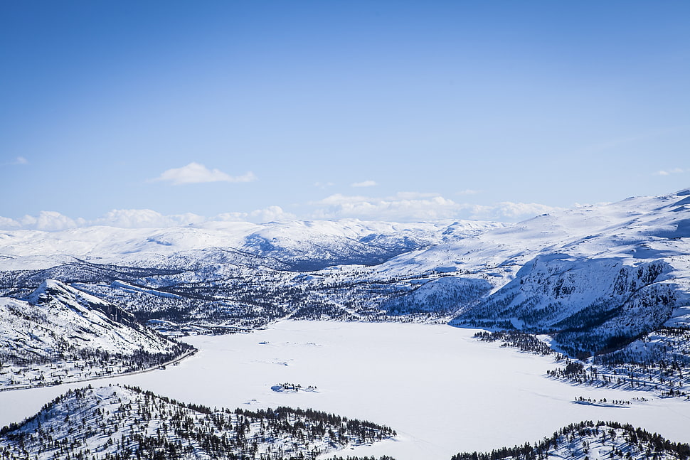 panaroma photography of mountain cover with snow HD wallpaper