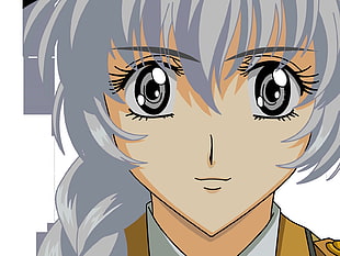 grey haired anime girl