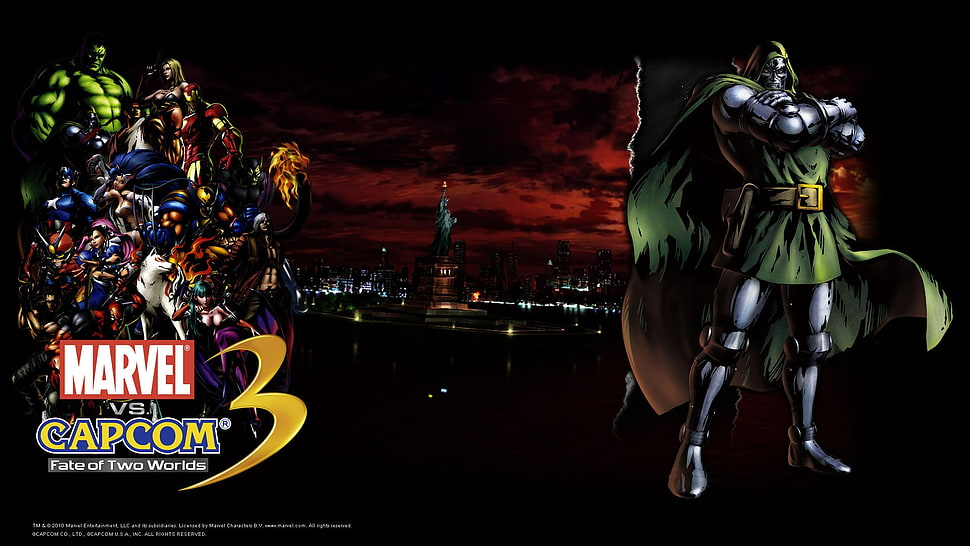 Marvel Capcom 3 digital wallpaper, comics, Marvel vs. Capcom 3, Dr. Doom, video games HD wallpaper