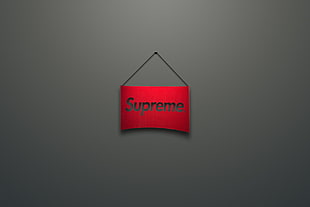 red Supreme hanging decor HD wallpaper