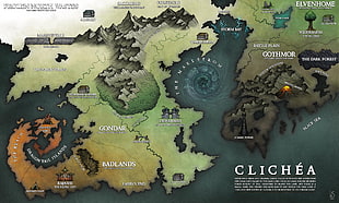 illustration of Clichea map HD wallpaper