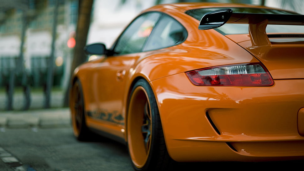 orange coupe, Porsche, Porsche 911, car, orange HD wallpaper