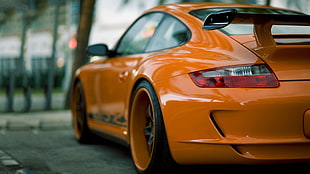orange coupe, Porsche, Porsche 911, car, orange