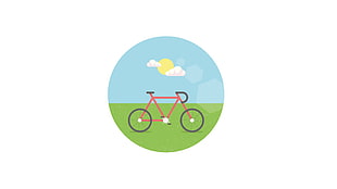 red road bicycle illustration, minimalism, bicycle, summer HD wallpaper