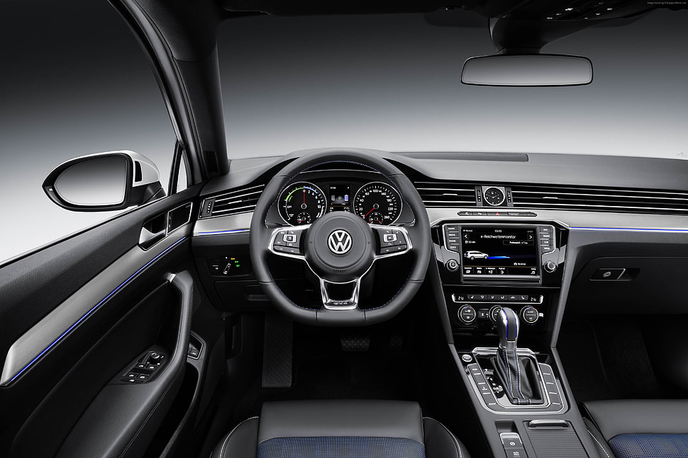 black Volkswagen vehicle interior HD wallpaper