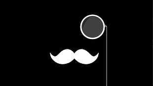 mustache illustration, minimalism, black, moustache