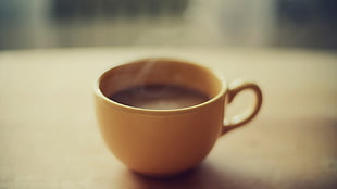 selective focus photo of brown ceramic teacup HD wallpaper