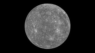 full moon, Mercury, space, minimalism