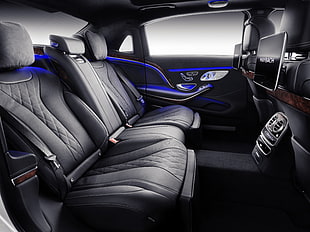 black car seats, Mercedes-Maybach S-Class, 2018 Cars, interior