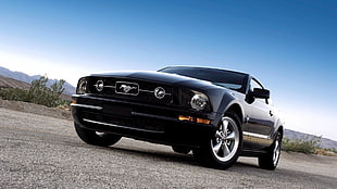 black Ford Mustang, Ford Mustang, muscle cars, car
