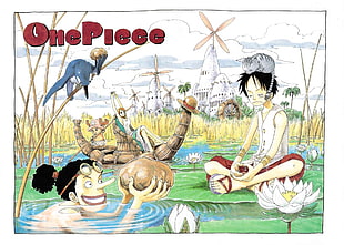 One Piece illustration, One Piece, Monkey D. Luffy, Nami, Tony Tony Chopper HD wallpaper