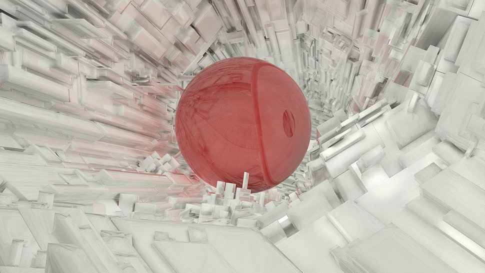 white and red abstract illustration HD wallpaper
