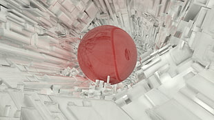 white and red abstract illustration