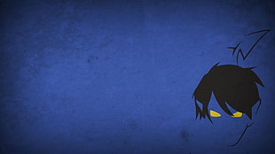 illustration of man's face, Nightcrawler, minimalism, Blo0p, blue background