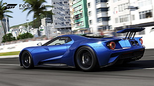 blue sports coupe, Forza Motorsport 6, Forza Motorsport, Forza, Ford GT HD wallpaper