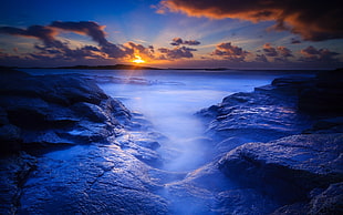 landscape, sea, sunset, sunrise HD wallpaper