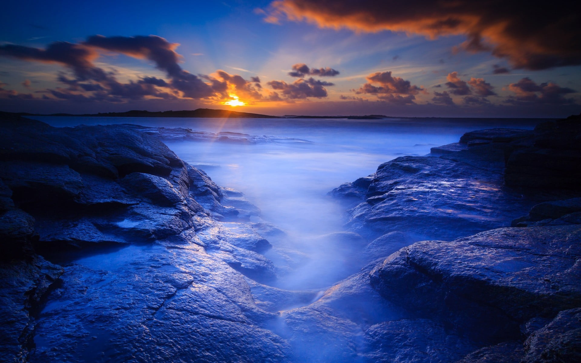 landscape, sea, sunset, sunrise