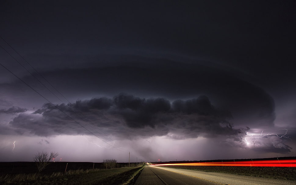 dark clouds effect, landscape HD wallpaper